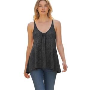 Intimately Free People Women'sTank Top S Wear Me Now Gray Ribbed Knit Racerback